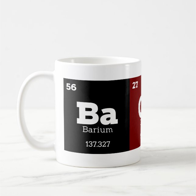 Caneca De Café Professor de Ciência Química Elementos Químicos Ba (Esquerda)