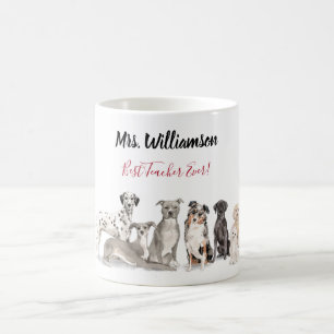 Caneca De Café Professor de Escola de Cachorro Fofo