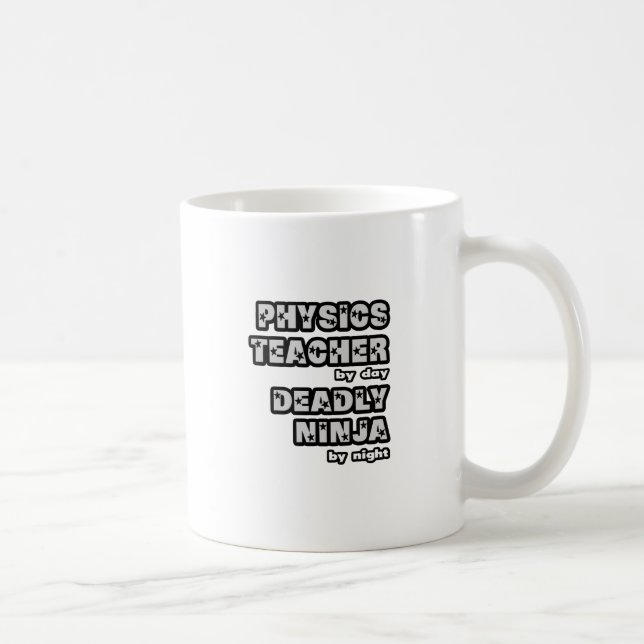 Caneca De Café Professor De Física De Dia... Mortal Ninja De Noit (Direita)