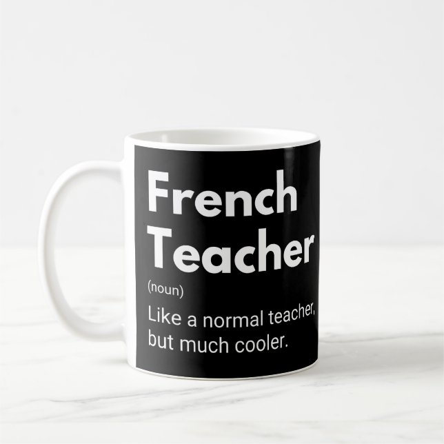 Caneca De Café Professor de Francês Como Um Professor Normal Mas  (Esquerda)