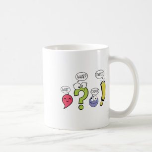 Caneca De Café Professor de Gramática Engraçado Pontuação Espere 