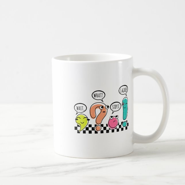 Caneca De Café Professor de Gramática Espere O Quê Pare Com Isso  (Direita)