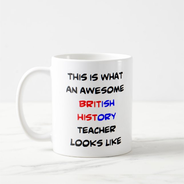 Caneca De Café professor de história britânico, incrível (Esquerda)