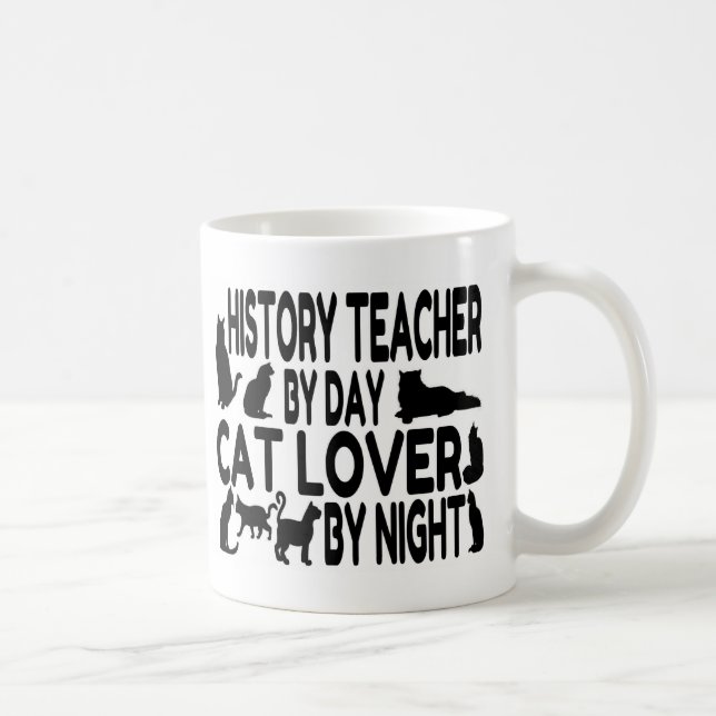 Caneca De Café Professor de História, Cat Lover (Direita)