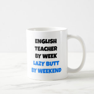 Caneca De Café Professor de Inglês com Bumbum Preguiçoso