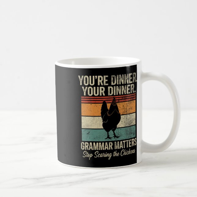 Caneca De Café Professor de Inglês Divertido Gramática Pare de As (Direita)