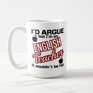 Caneca De Café Professor de Inglês - Eu Discutiria