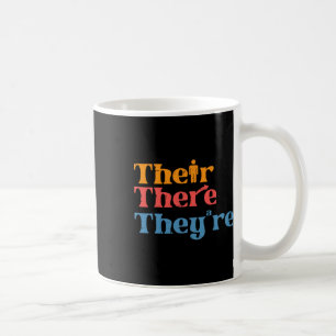 Caneca De Café Professor de Inglês Their There Theyre Gramática D