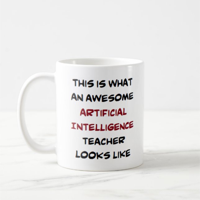 Caneca De Café professor de inteligência artificial de ai, incrív (Esquerda)