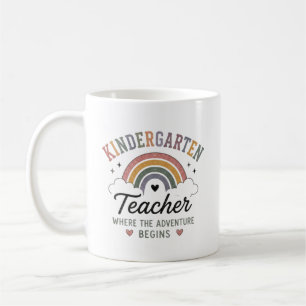 Caneca De Café Professor de Jardim de Infância Onde a Aventura Co