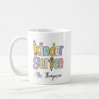 Caneca De Café Professor de Jardim de Infância Personalizado Nome