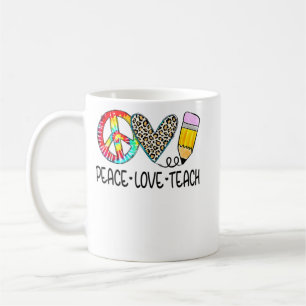 Caneca De Café Professor De Leopardo De Amor Pela Paz De Volta À 