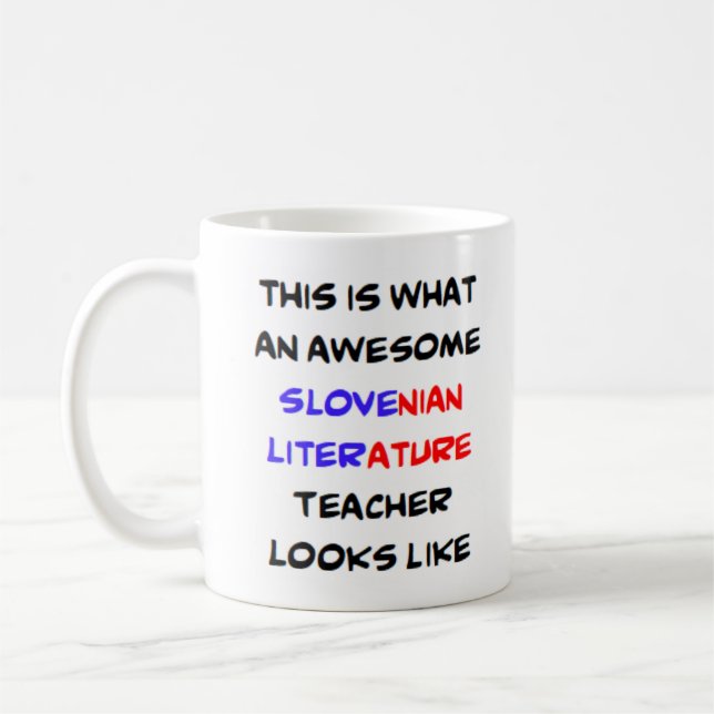 Caneca De Café professor de literatura esloveno, incrível Mug (Esquerda)