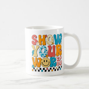 Caneca De Café Professor de Matemática Mostra Seu Professor de Di