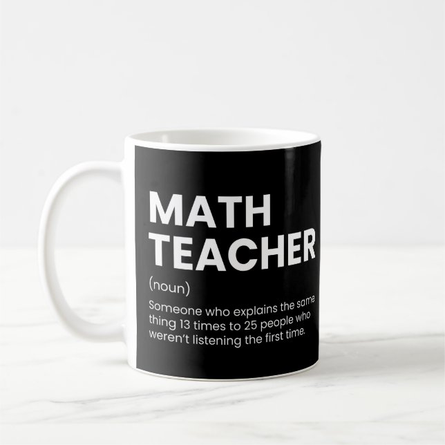 Caneca De Café Professor de Matemática Piadas de Matemática Profe (Esquerda)