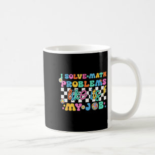 Caneca De Café Professor de Matemática Retro Groovy Engraçado De
