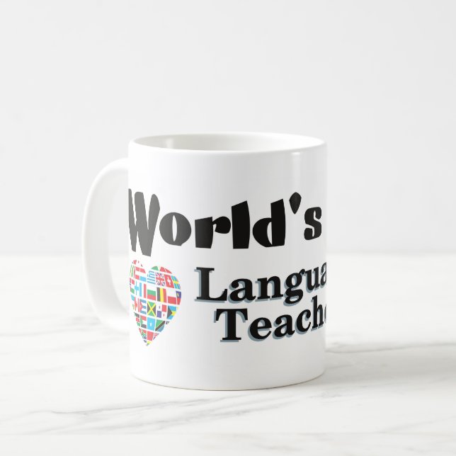 Caneca De Café Professor de melhor língua do mundo (Frente Esquerda)