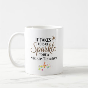 Caneca De Café Professor de Música Personalizado com Brilho