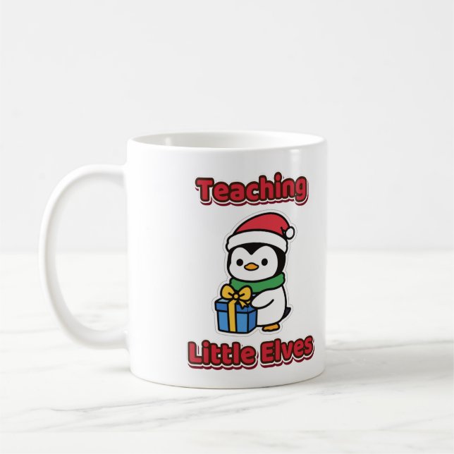 Caneca De Café Professor de Natal dos Pequenos Elfos (Esquerda)