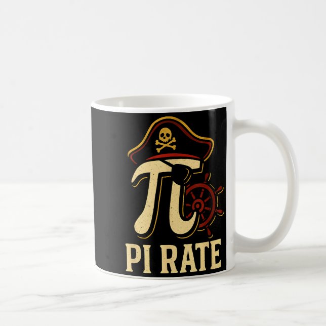 Caneca De Café Professor de Pi Rate Pi Day engraçado 3.14 Matemát (Direita)