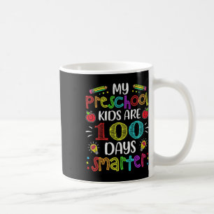 Caneca De Café Professor De Pré-Escolas 100 Dias Mais Inteligente