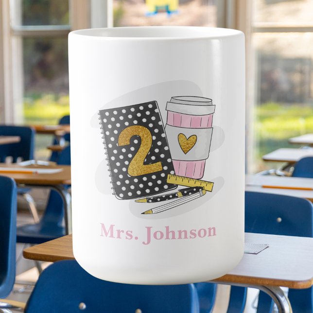 Caneca De Café Professor de Segundo Ano Personalizado (Criador carregado)