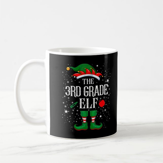 Caneca De Café Professor do 3º ano ELF Feliz Natal dos Papais noe (Esquerda)