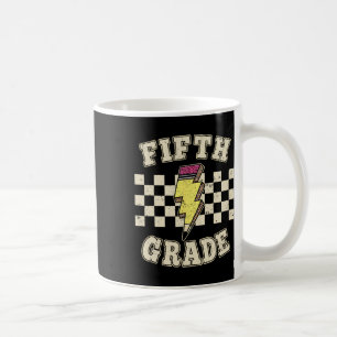 Caneca De Café Professor do 5º Quinto Ano Retro Raio Ensina