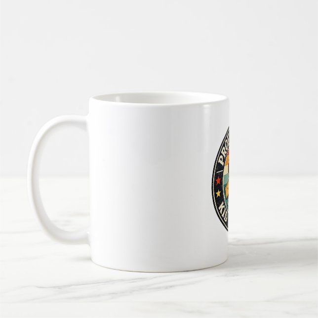 Caneca De Café Professor Domador de Crianças Emblem Retro (Esquerda)