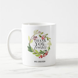 Caneca De Café professor elegante de coroa floral