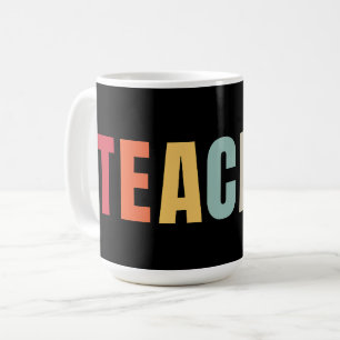 Caneca De Café PROFESSOR em caracteres coloridos