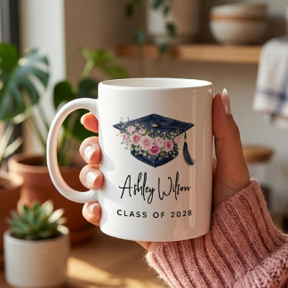 Caneca De Café Professor | Enfermeira Floral Personalizada Advoga