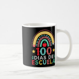 Caneca De Café Professor espanhol 100 Dias De Escuela Rainbow