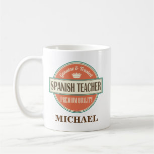Caneca De Café Professor espanhol presente personalizado da