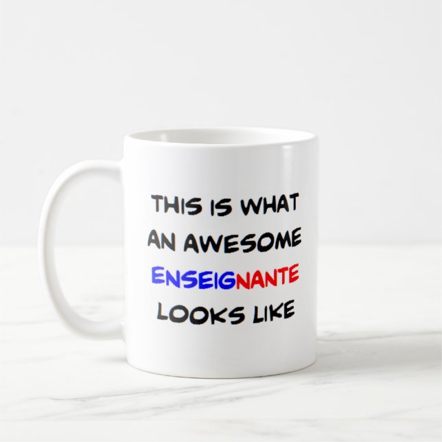 Caneca De Café professor francês enseignante, incrível (Esquerda)