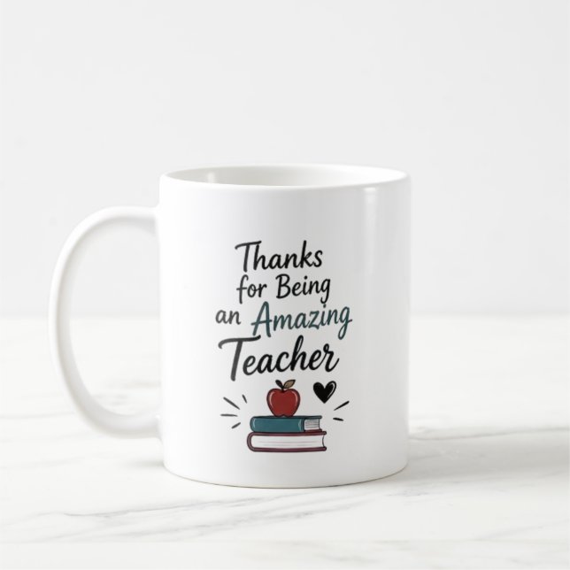 Caneca De Café Professor Incrível Obrigado Personalizado (Esquerda)