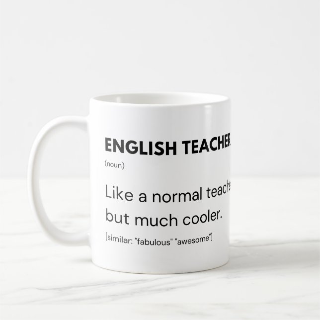 Caneca De Café Professor Legal E Educador De Inglês (Esquerda)