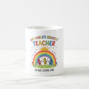 Caneca De Café Professor Mais Incrível do Mundo Giz de Cera Arco-