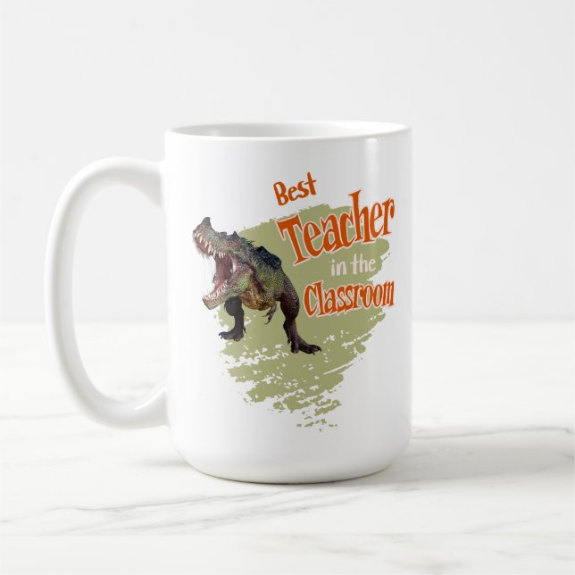 Caneca De Café Professor Melhor Dinossauro Engraçado na Sala de A (Esquerda)