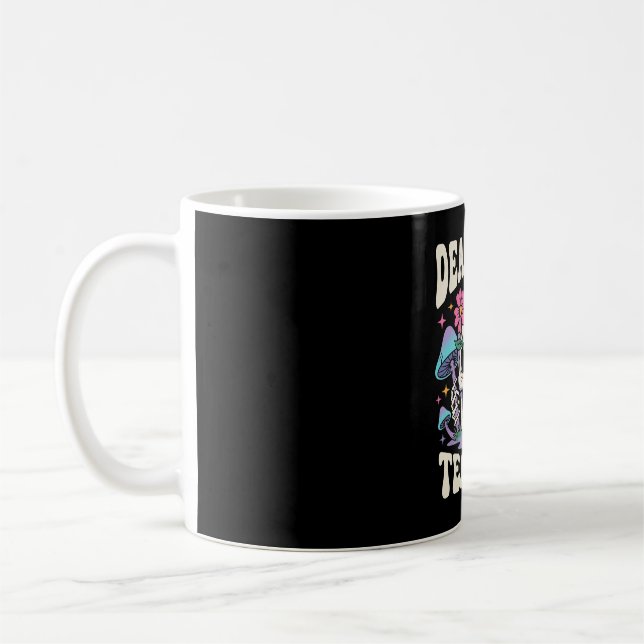 Caneca De Café Professor Muito Cansado Crânio Cogumelo Gráfico de (Esquerda)