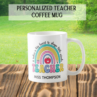 Caneca De Café Professor personalizado de Arco-Íris Coffee Mug