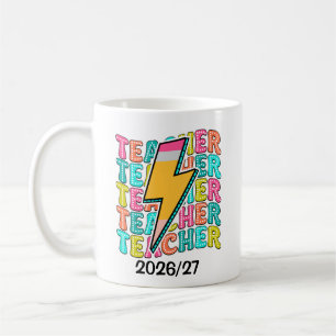 Caneca De Café Professor Retro Lápis Relâmpago Volta às Aulas