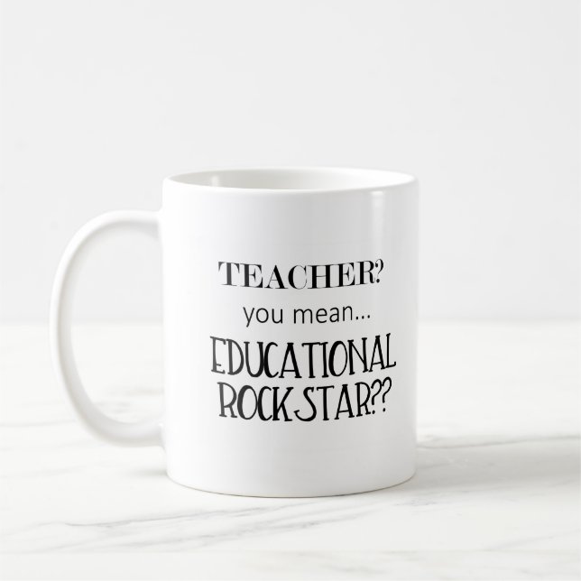 Caneca De Café Professor Rockstar com Presente Mug (Esquerda)