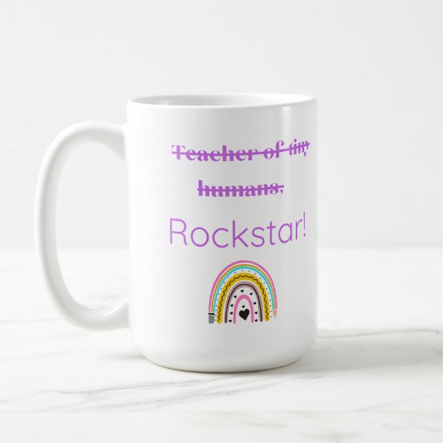 Caneca De Café Professor Rockstar - Professor divertido Mug com R (Esquerda)