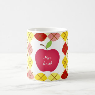 Caneca De Café Professor vermelho de Argyle Apple