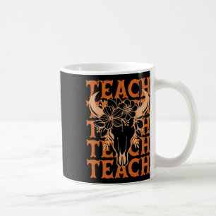 Caneca De Café Professor Western Boho Faroeste Crânio de Touro By