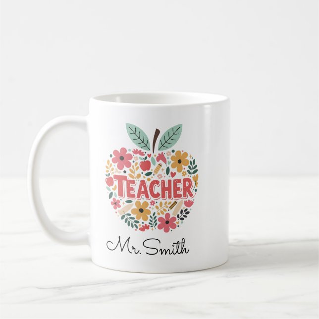 Caneca De Café Professora Apple Mug - Apple vermelha clássica (Esquerda)