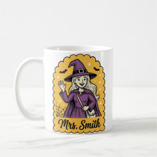 Caneca De Café Professora Bruxa Fofa Sra Smith Vintage Desenho de