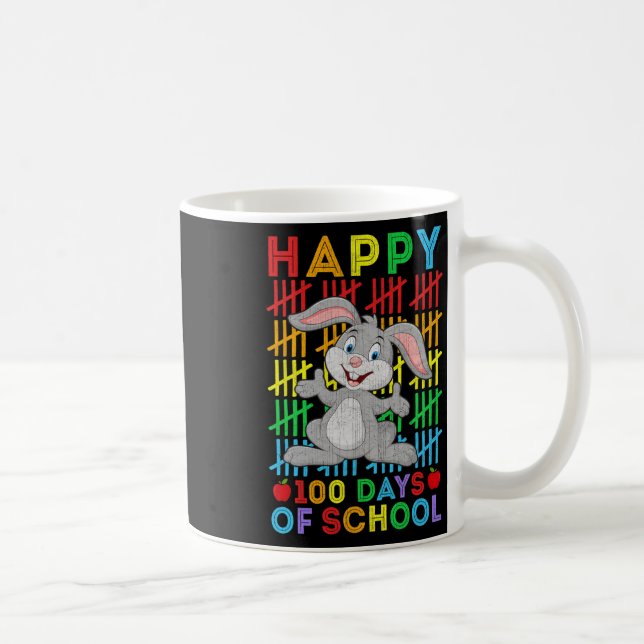 Caneca De Café Professora Bunny Lovers Feliz 100 Dias De Sch (Direita)