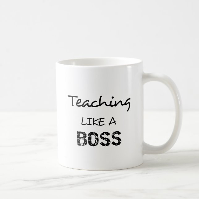Caneca De Café Professora Chefe: Ensinando Como Pró (Direita)